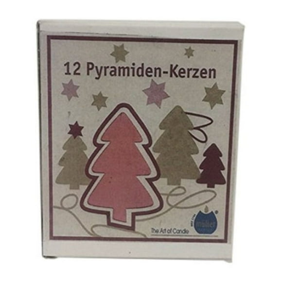 biedermann 4-inch pyramid candles, red, box of 12