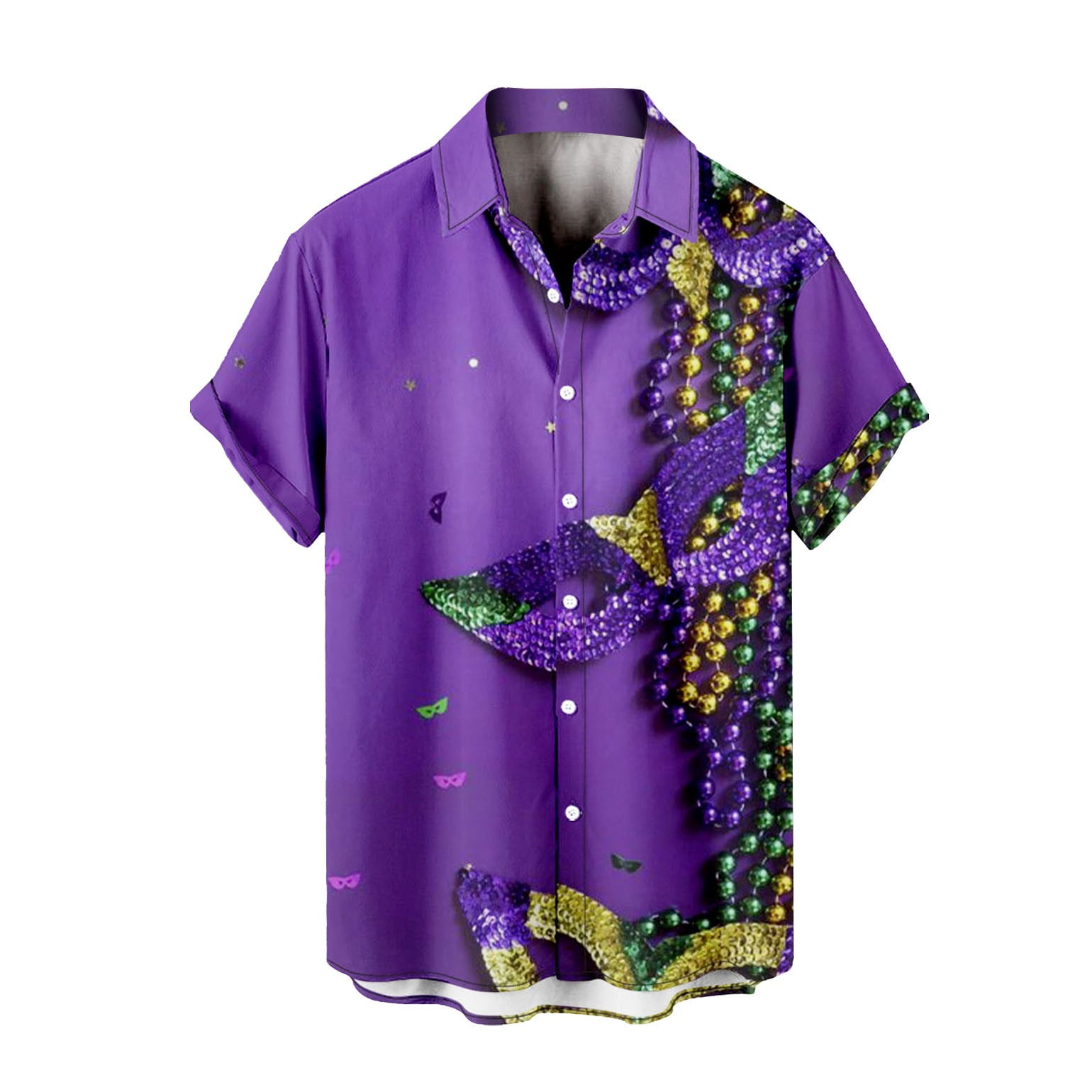 mardi gras button up shirt