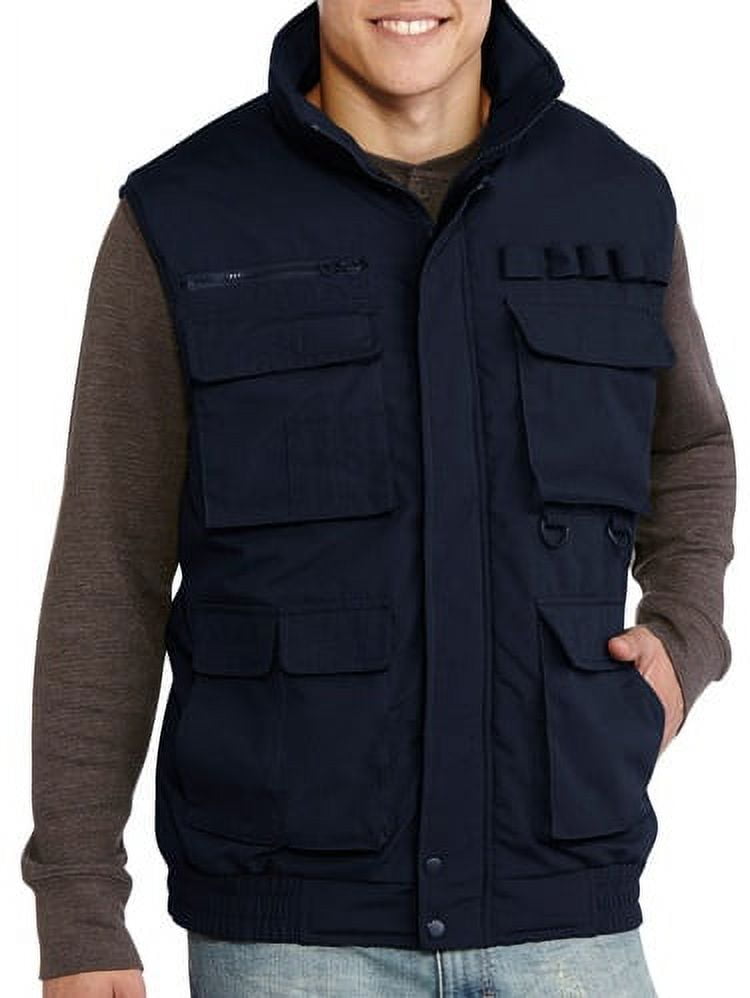 ^^big Men's Cargo Vest With Polar Fleece