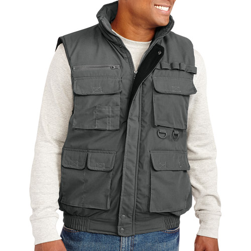 ^^big Men's Cargo Vest With Polar Fleece