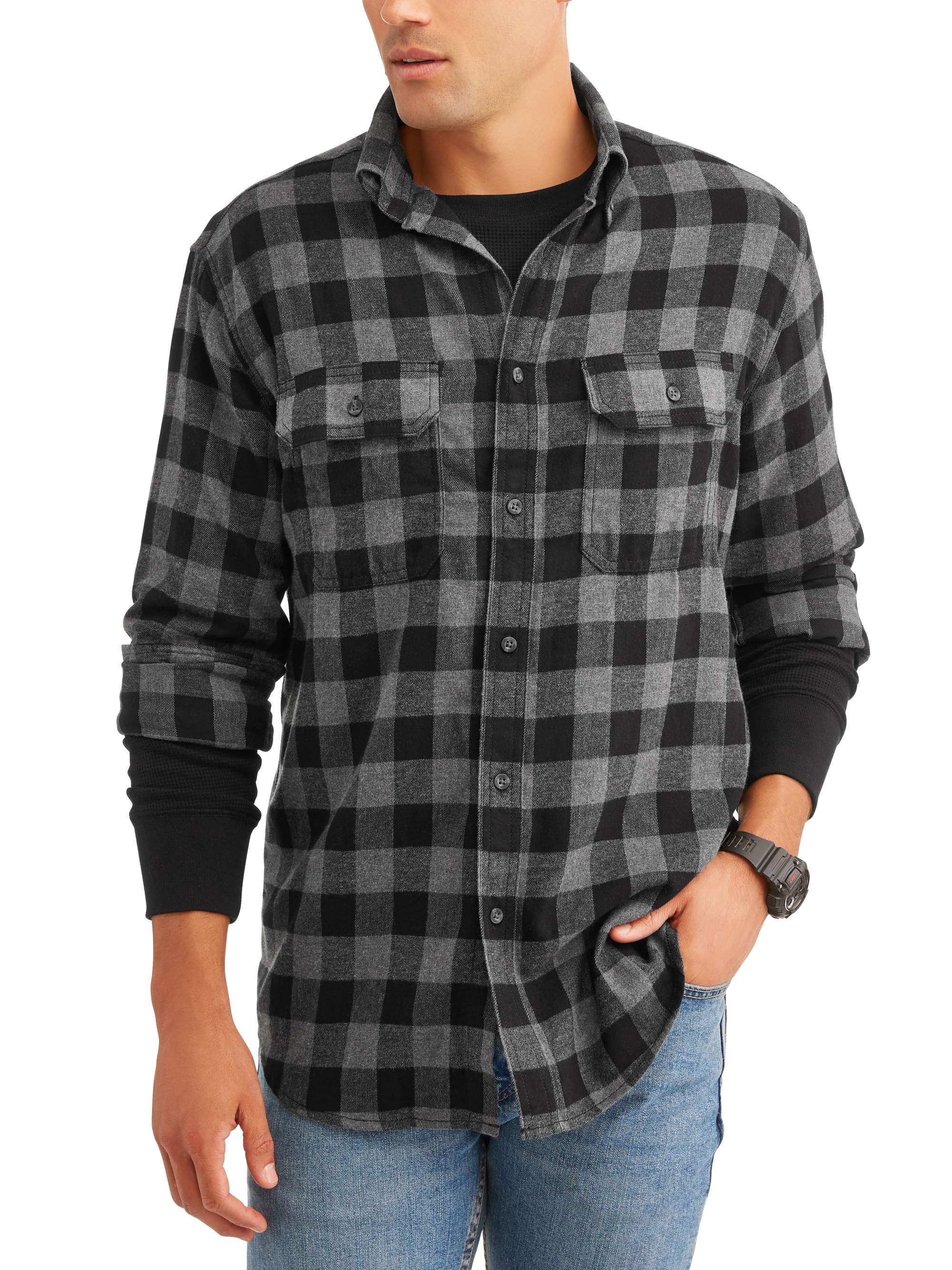 big and tall men's long sleeve flannel shirt
