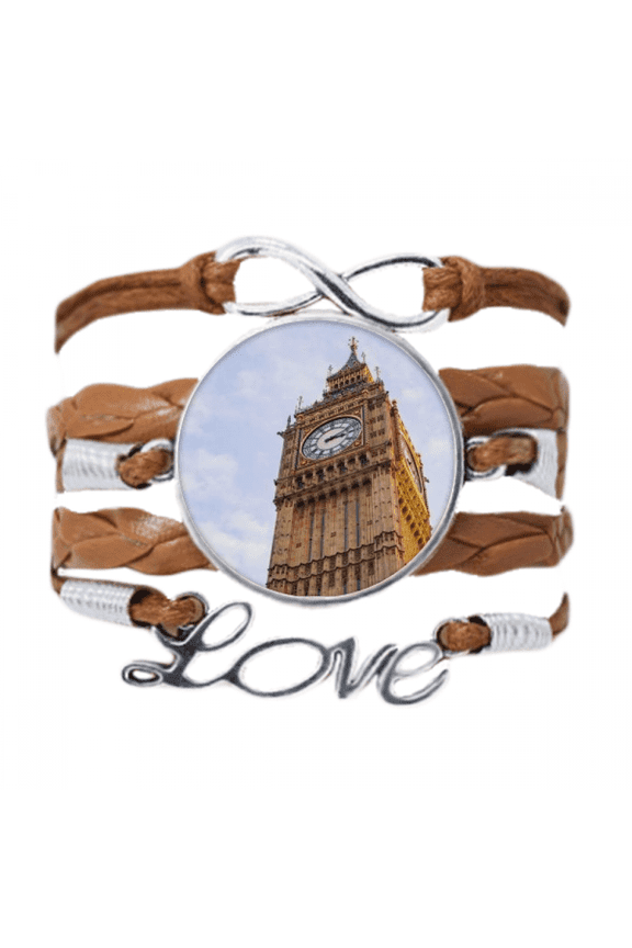 big ben blue white clouds bracelet love chain ornament wristband