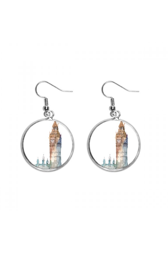 big ben in britain ear dangle silver drop ear jewelry woman
