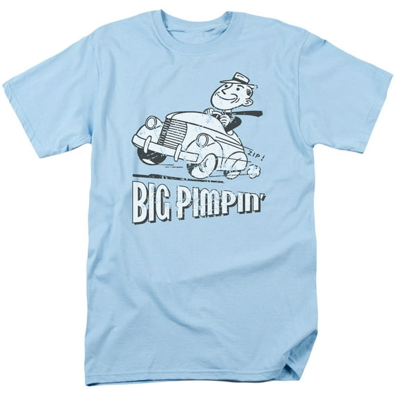 big pimpin' distressed vintage funny cartoon adult t-shirt