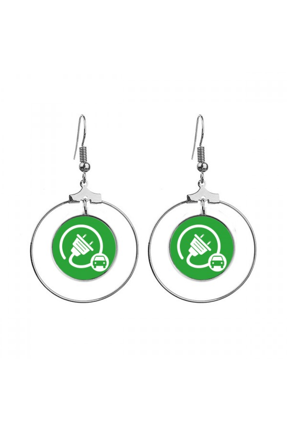 big plug energy vehicles protect environment earrings dangle hoop jewelry drop circle