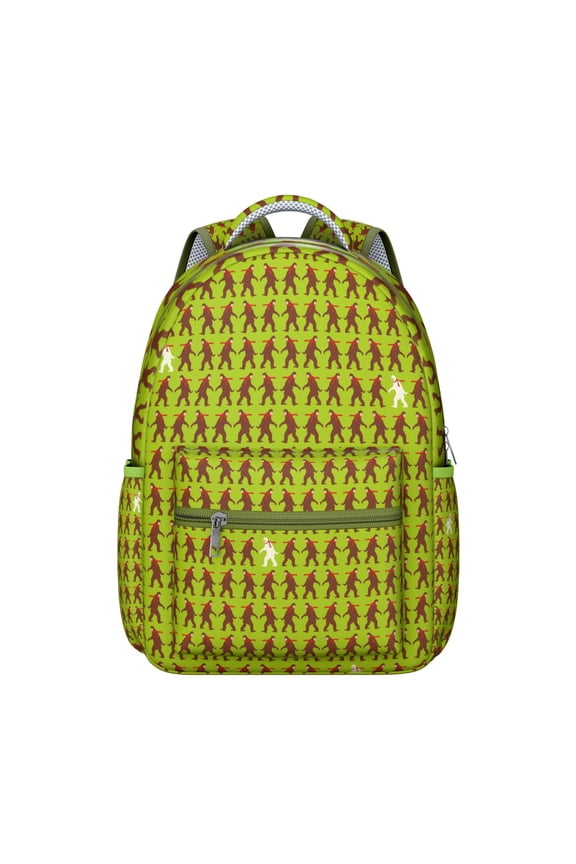 bigfoot creature lovers hiking backpack for Student and Student, sasquatch print outdoor bag with camping and survival theme, waterproof oxford material, breathable padded straps