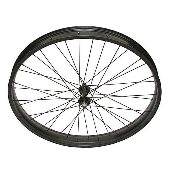 bike 26 X 3.00 FAT ALLOY FRONT WHEEL 36 SPOKE 14GBLACK 3/8 AXLE SINGLE WALL BLACK,