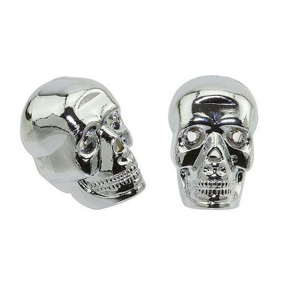 bike HANDLEBAR GRIPS END PLUGS BIG SKULL CHROME.bicycle GRIPS