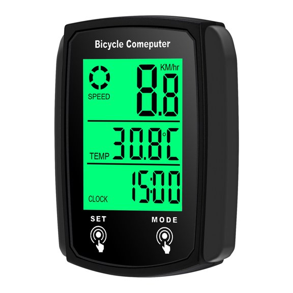 bike computer Bike Computer with Large LCD Display, 19 Functions, Touch Buttons, Waterproof, for Bike Riding