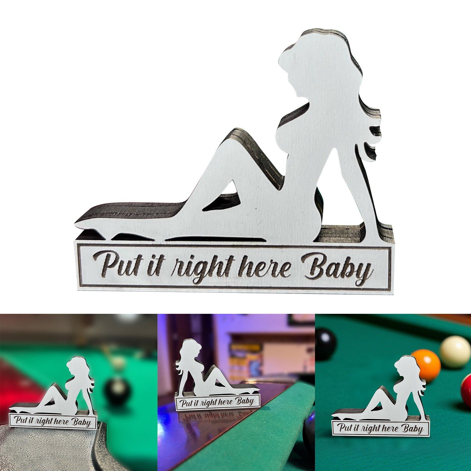 Billiards Table Ornament | Double-Sided Printed Sexy Women Design ...