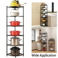thumbnail image 1 of Ymokee 6 Tier Kitchen Corner Pot Rack - 65" Height Triangular Storage Shelf Steel Rack for Pans Pots and Kettles, 1 of 10