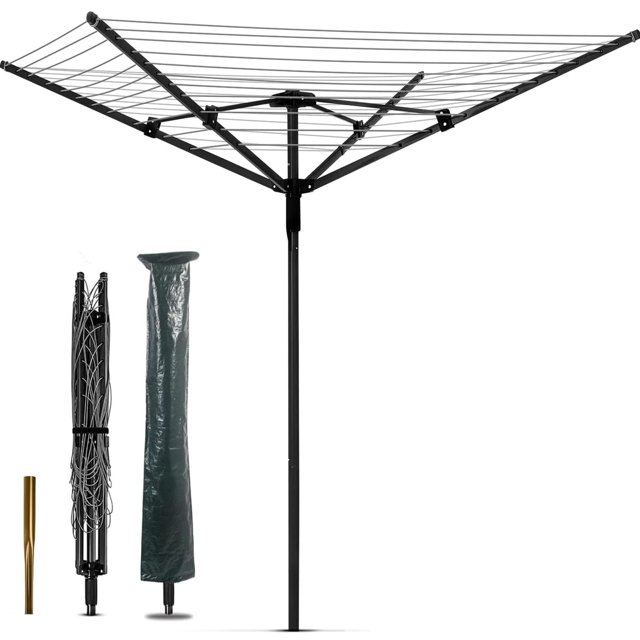 bimiti Outdoor Umbrella Clothes Dryer with 4Aluminum Arms, Rotary