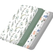 Bimocosy Pack and Play Sheets Fitted 4 Pack, 38" x 26" Mini Crib Sheets for Baby Boys and Girls, Soft & Breathable Microfiber Playard Sheets Fit Pack N Play and