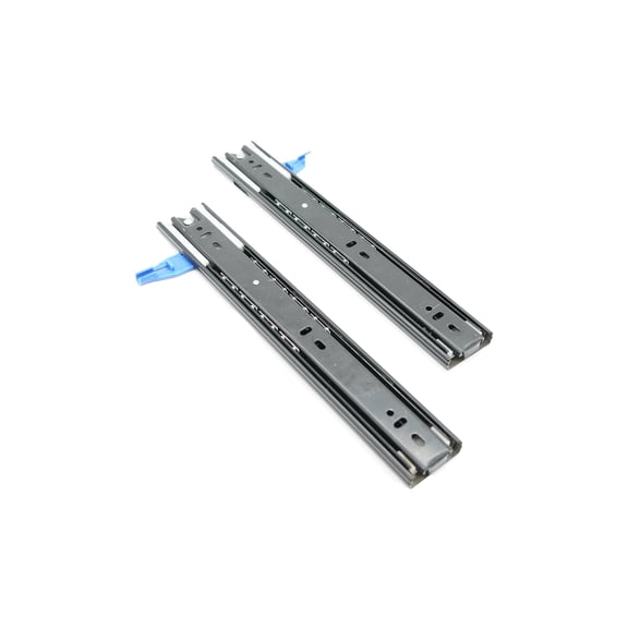 bingltd- 12 Inch Interlock Hardware 3-Section Full Extension Side Mount Black Drawer Slides, 150 LB Capacity Drawer Slide (10 Pairs)