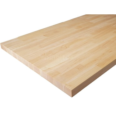 bingltd- 4 ft x 25 in x 1.5 in Unfinished Hevea Solid Wood Butcher Block Countertop With Square Edge
