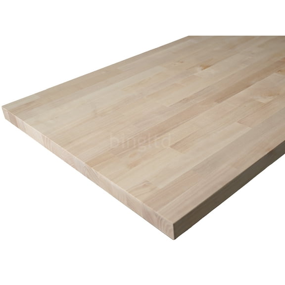 bingltd- 6 ft x 25 in x 1.5 in Unfinished Birch Solid Wood Butcher Block Countertop With Square Edge