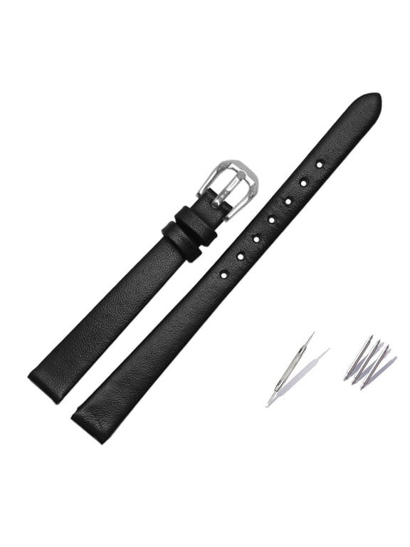 Women Leather Watch Band 6mm-14mm Slim Replacement Strap Bracelet Black White Red Brown for Small Wrist