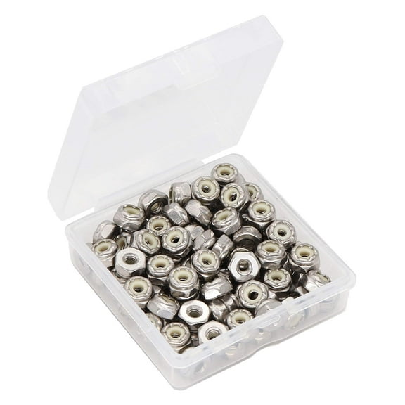 binifiMux 100pcs Stainless Steel Nylon Inserted Lock Nut, 18-8 Nylock cs
