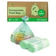 thumbnail image 1 of bioMat Compostable Trash Bags 8 Gallon, 20 Count, Medium flat top Kitchen Food Scrap Bin Liners, BPI, CMA and OK Compost HOME certified, Meets the ASTM D6400 Standard, 1 of 8