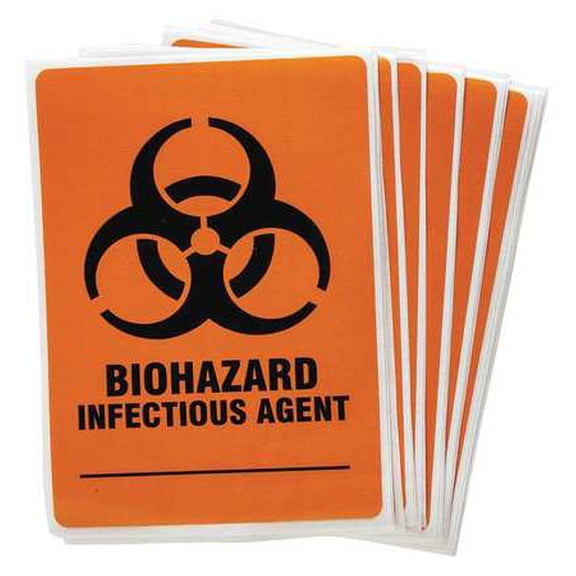 biohazard sign, brady, lh625e, 4"hx2-7/8"w