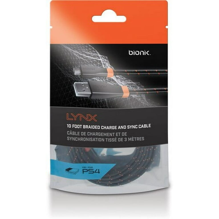 bionik BNK-9001 PlayStation4 LYNX Braided Charge & Sync Cable 