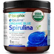 biophix Blulina Organic Blue Spirulina Powder 6 oz 170 g - Rich in Nutrients - Superfood Supplement - Natural Blue Pigment