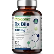 Biophix Ox Bile 1000 mg + BioPerine 120 Vcaps | Fat Digestion Liver Support