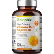 Biophix Vitamin D3 50000 IU 120 Tablets | Maximum Strength | Healthcare Provider Use