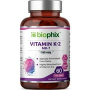 biophix Vitamin K2 MK-7-100 mcg 60 Vcaps - Supports Strong Bones Immune Health