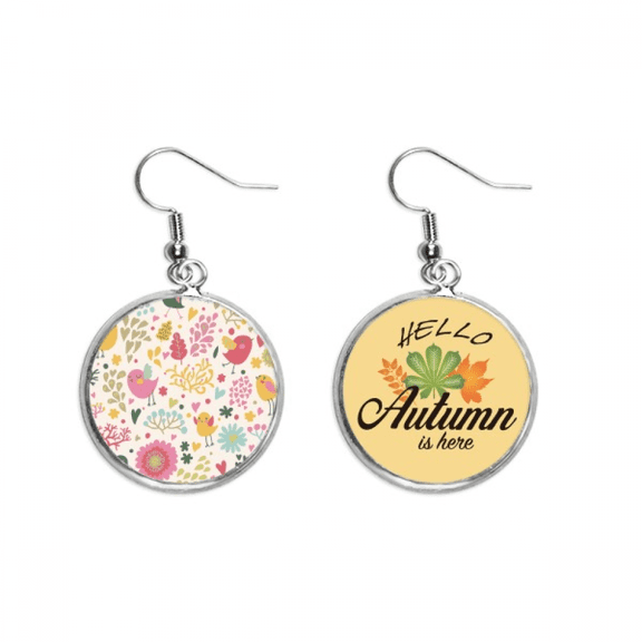 bird flower paint earring dangle autumn earring jewelry