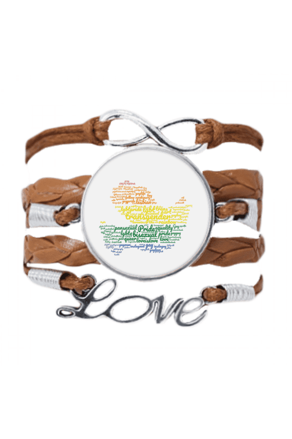 bird perainbow lgbt wordcloud bracelet love chain ornament wristband