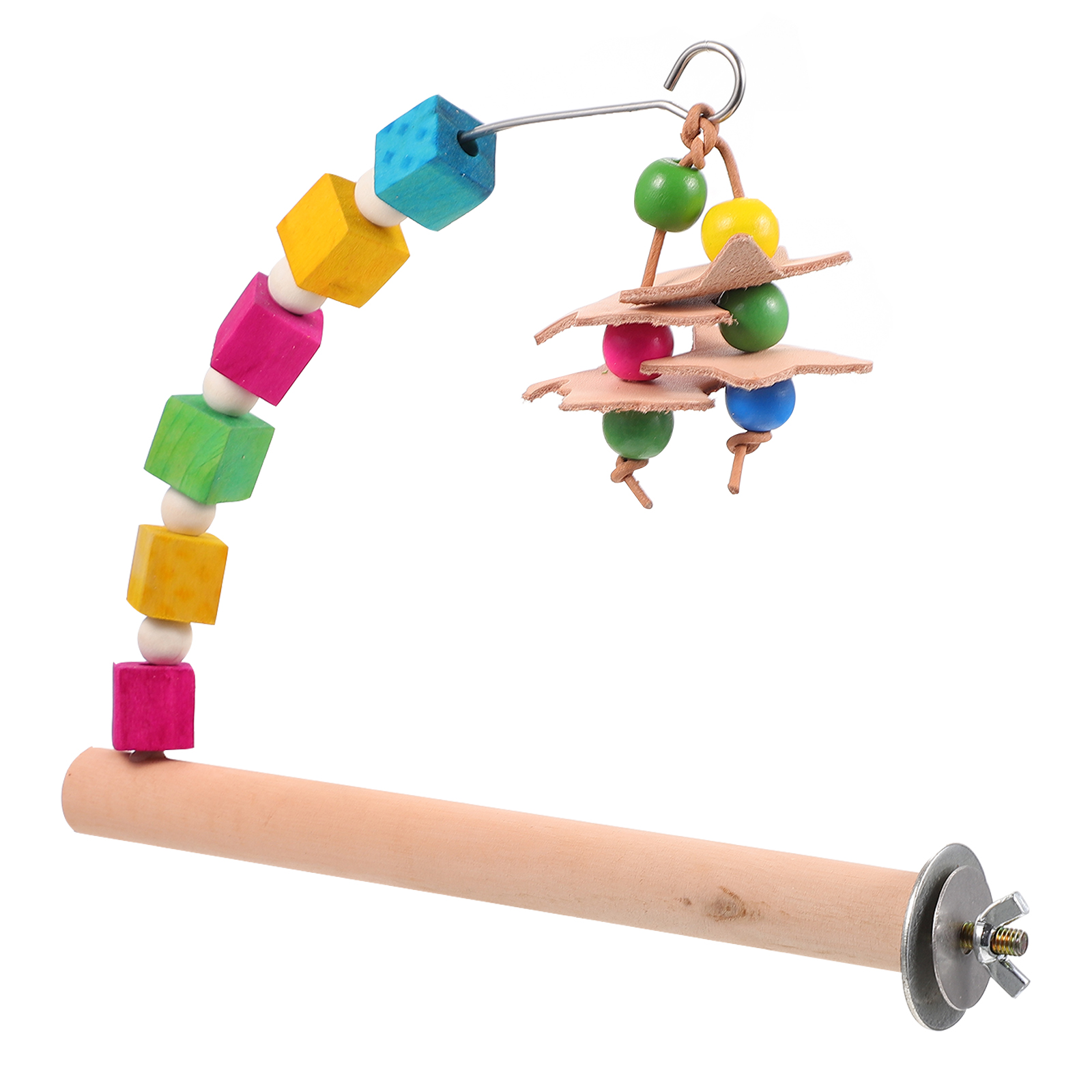 bird toy Bird Parrot Wooden Perch Stand Chewing Wood Block Toy Birds