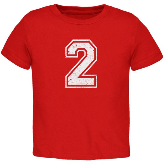 birthday kid jersey 2 2nd second red toddler t-shirt