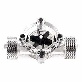 Bitspower G1/4" Flow Indicator, Clear Main Body, Black Blade, Silver Shining