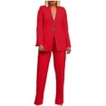 thumbnail image 1 of biudgviw 2 Piece Suit Sets for Women Long Sleeve Dressy Blazer High Waisted Straight Leg Pants Business Casual Outfits, 1 of 6