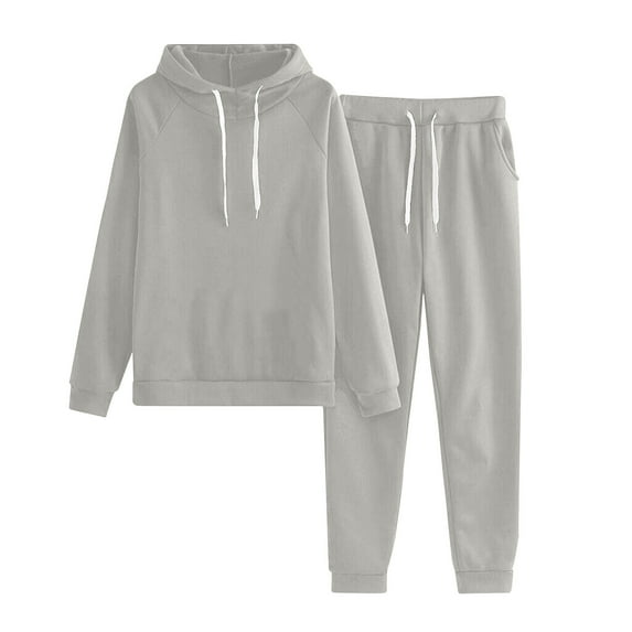 biudgviw 2 Piece Sweatsuit Outfits for Women Soft Stretch Jogger Sweatpants Baggy Long Sleeve Hoodies Lounge Sets
