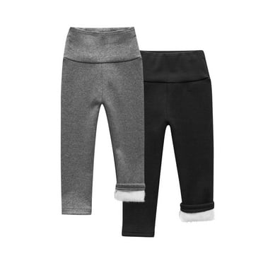 biudgviw 2PCS Toddler Infant Fleece Lined Leggings Warm Thicked High Waisted Tights Girls Boys Soft Stretch Winter Warm Clothes
