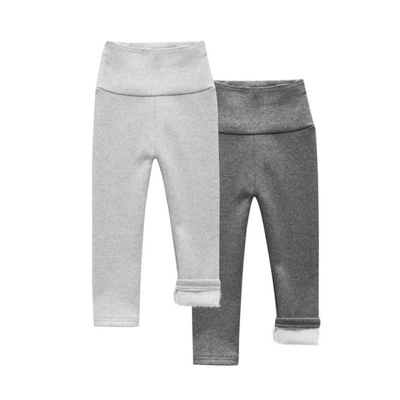 biudgviw 2PCS Toddler Infant Fleece Lined Leggings Warm Thicked High Waisted Tights Girls Boys Soft Stretch Winter Warm Clothes