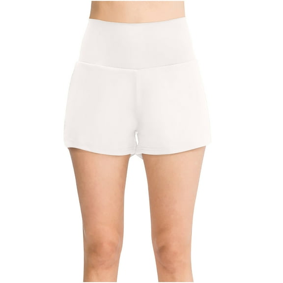 biudgviw Athletic Running Shorts for Women Fold over Elastic High Rise Workout Yoga Shorts Stretch Comfy Sporty Bottoms