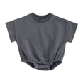 thumbnail image 1 of biudgviw Baby Boy Girl Onesie Romper Infant Plain Oversize T-Shirt Casual Round Neck Short Sleeve Bodysuit Cotton Summer Clothes(Dark Gray,6-9 Months), 1 of 6