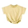 thumbnail image 1 of biudgviw Baby Boy Girl Onesie Romper Infant Plain Oversize T-Shirt Casual Round Neck Short Sleeve Bodysuit Cotton Summer Clothes(Yellow,12-18 Months), 1 of 6