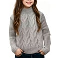 thumbnail image 1 of biudgviw Baby Boys Girls Sweaters Toddler Kids Long Sleeve Cable Knit Pullover Comfortable Turtleneck Warm Tops Fall Winter(Gray,9-10 Years), 1 of 6