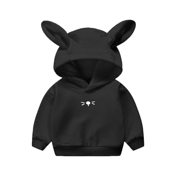 biudgviw Baby Girl Clothes Toddler Cute Hoodies with Ears Casual Print Long Sleeve Hooded Sweatshirts Comfy Soft Cotton Tops Fall Outfits