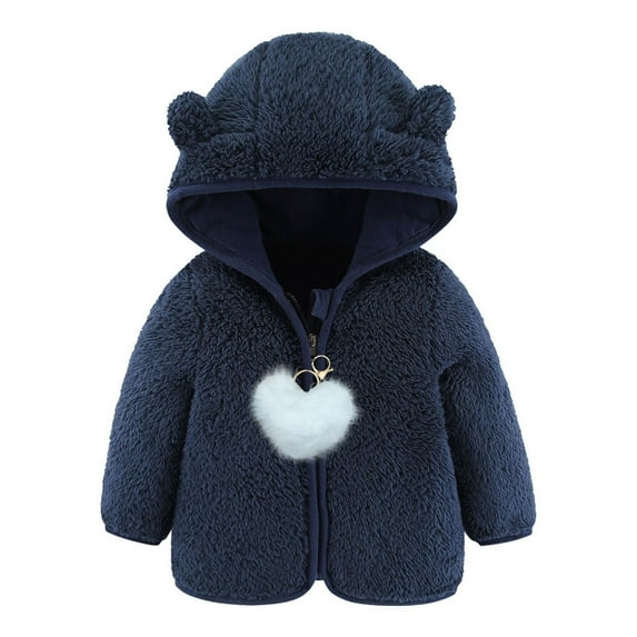 biudgviw Baby Girls Boys Fleece Zip up Hoodies Coat Long Sleeve Zip up Fuzzy Jacket Winter Outwear for 0-24 Months