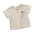 thumbnail image 1 of biudgviw Baby Girls Boys T-Shirts Lounge Short Sleeve Crewneck Buttons Cute Printed Basic Shirts Summer Casual Beach Clothes, 1 of 3