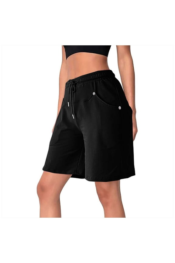 Bermuda Shorts for Women High Waisted Wide Leg Workout Shorts Oversize Baggy Lightweight Casual Shorts with Pocket