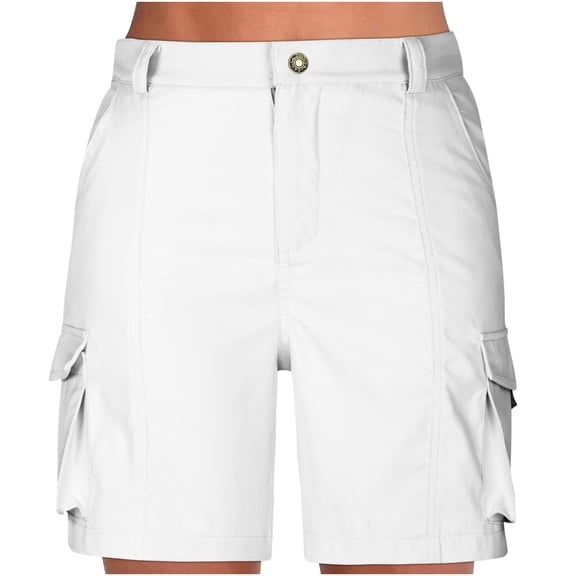biudgviw Bermuda Shorts for Women Straight Leg Cargo Shorts Outdoor Hiking Cargo Shorts High Waisted Lightweight Shorts with Pockets