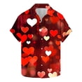 thumbnail image 1 of biudgviw Big and Tall Shirts for Men Valentine's Day Print Short Sleeve Tops Lapel Button Down Fashion Loose Graphic Tees S-5XL, 1 of 5