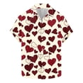 thumbnail image 1 of biudgviw Big and Tall Shirts for Men Valentine's Day Print Short Sleeve Tops Lapel Button Down Fashion Loose Graphic Tees S-5XL, 1 of 5