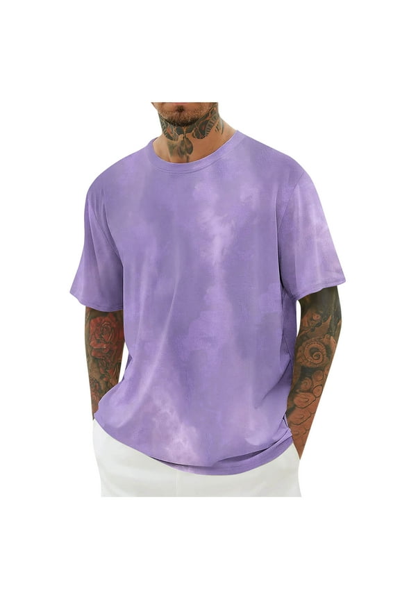 Big and Tall T Shirts for Men Tie Dye Short Sleeve Graphic Tee Tops Fashion Casual Crewneck Loose Fit Shirts M-5XL